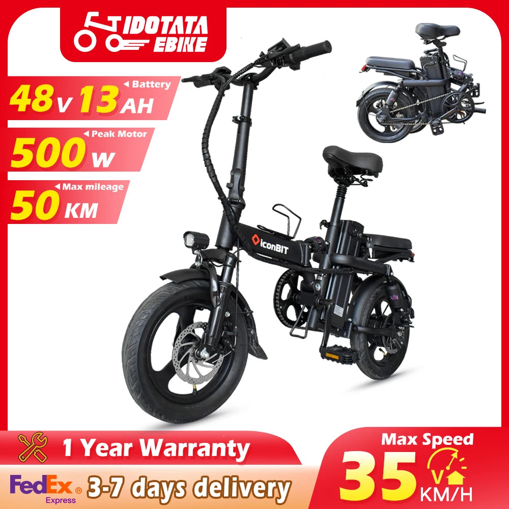 IDOTATA Ebike 35km/h 48V 30AH 400W