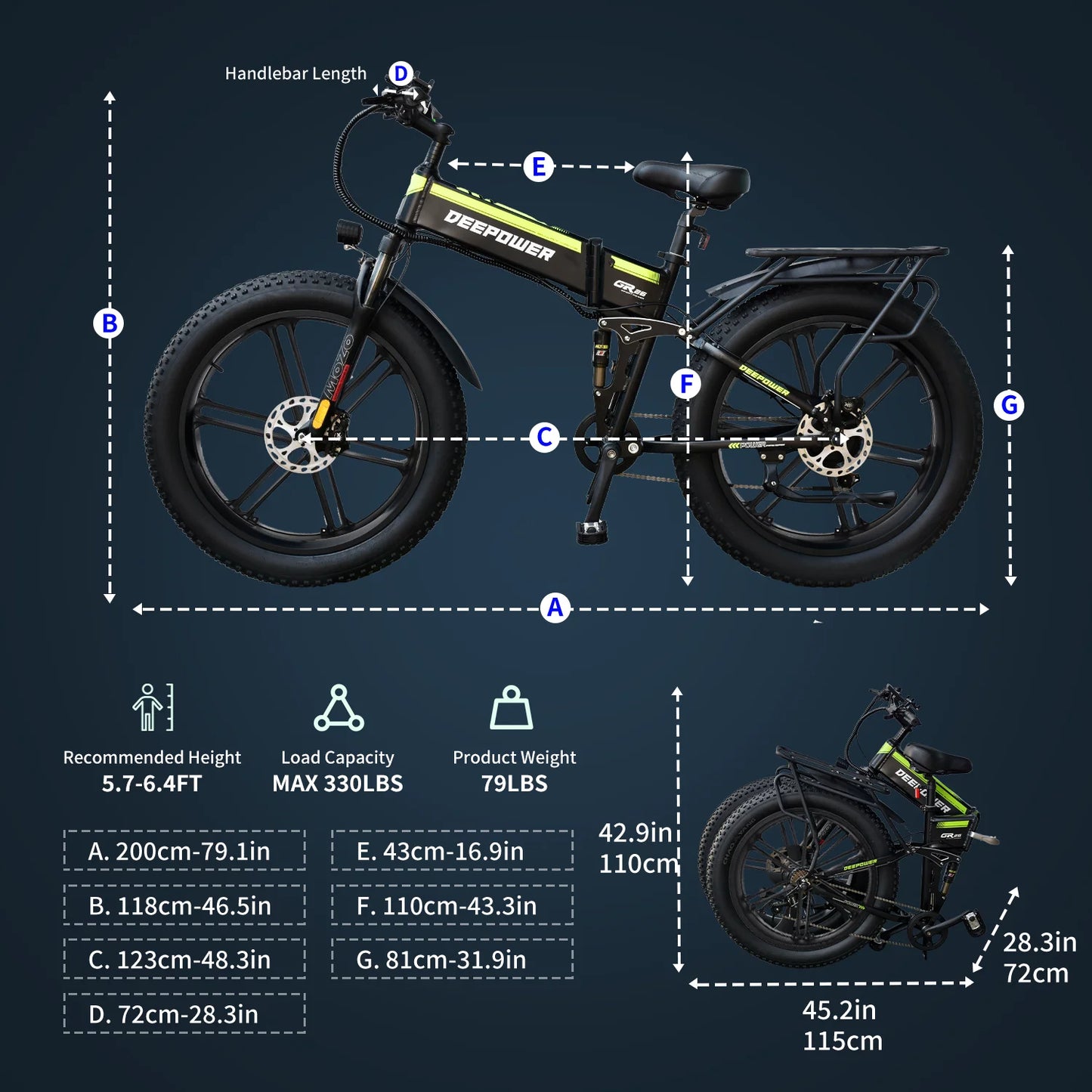 DEEPOWER H26PRO EBIKE 2000W 48V 25AH