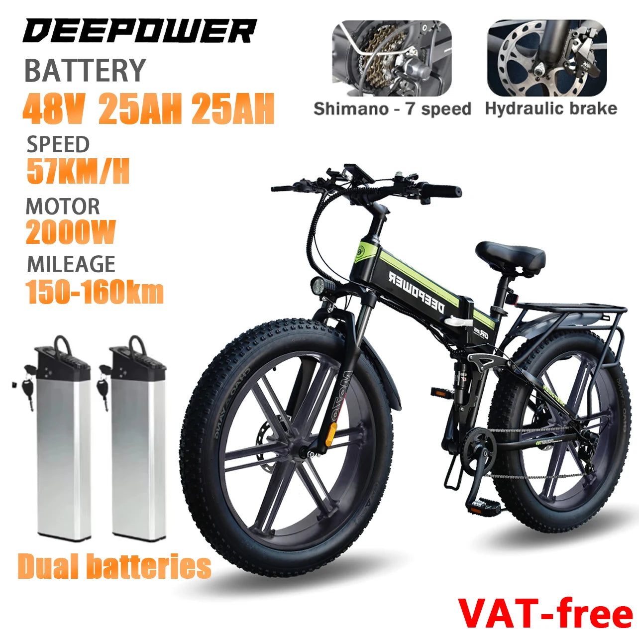 DEEPOWER H26PRO EBIKE 2000W 48V 25AH